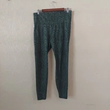 All In Motion Green Reptile Print 7/8 Athletic Leggings Sz Large