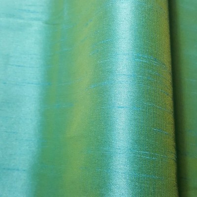 15 YARD LOT TURQUOISE YELLOW FAUX SILK DUPIONI FABRIC TWO TONE IRREDESCENT 58''