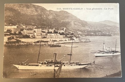 Postcard 1900s Monte-Carlo Port General View Yachts Monaco Boutagny Real Photo