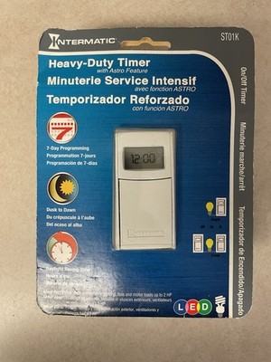 Intermatic ST01K 7-Day Programmable Astronomic Digital In-Wall Timer White OPEN