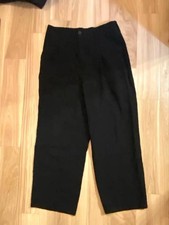 KENZO Vintage 80s 90s Black Linen Blend Tapered Slacks Trousers M