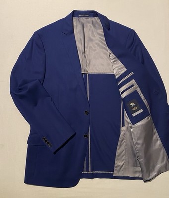 Hart Schaffner Marx Halflined 10 Pocket Men s Sportcoat Blazer 100% Wool 44L EUC