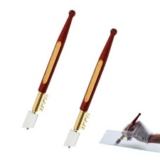 Diamond Tip Glass Cutter, 2 Pieces Cutter Reddish brown, Gold, Silver