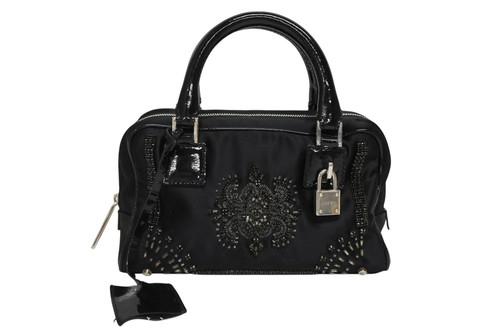 LOEWE Mini Amazona Handbag Satin Black Women's #WSB8868