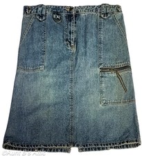 Vintage 90's Fun Casual Faded Glory 5 Pocket Blue Washed Denim Skirt 14