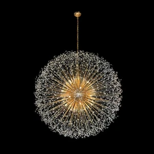 Luxe Starburst Gold Crystal Chandelier 63"