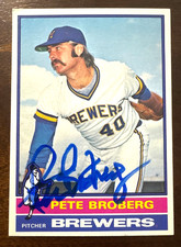1976 Topps PETE BROBERG Autographed Baseball Card #39 BREWERS