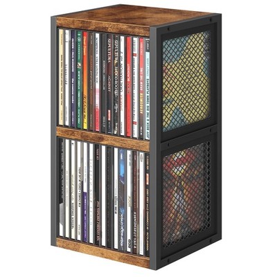 ELITEROO CD Holder Desk Rack Organizer, Wooden CD Storage Stand Holds up to 3...