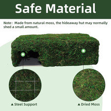 Mossy Cave Hide Reptiles Lizard Moss Hideout Safe Shelter Snake Cave Hut Themed