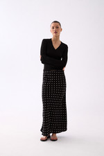 Margaux Deep V Henley Top - Black