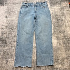 Abercrombie  Fitch Jeans Womens 31/12R Blue The Baggy Low Rise Curve Love Fray