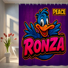 Colorful Cute Duck Shower Curtain for Kids Bathroom Decor