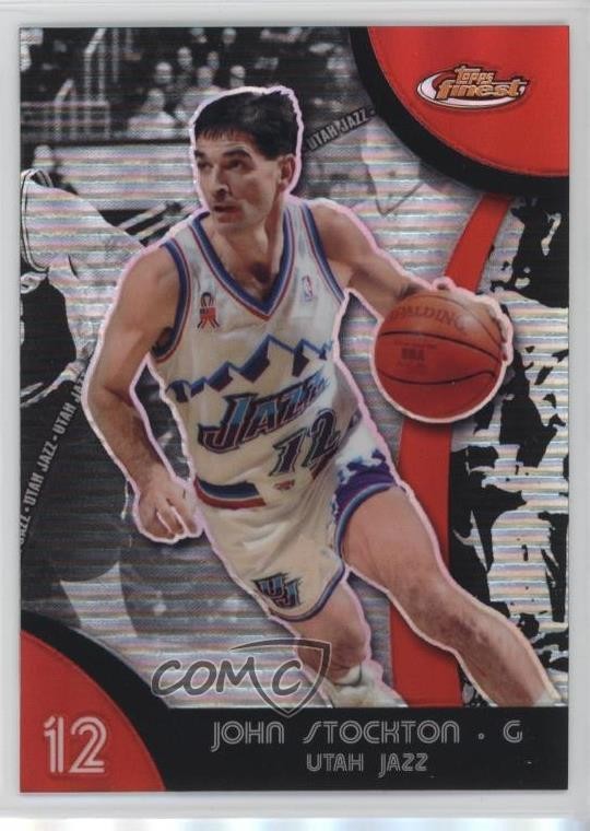 2007-08 Topps Finest Refractor John Stockton #46 HOF o7m