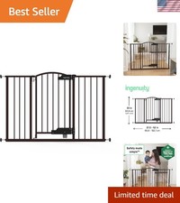 Hands-Free Baby Gate  Dog Gate, 27.5"-52" Wide - Espresso