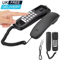 Desktop Corded Phone Landline Wall Mounted Wired Telephone Home Office Compact