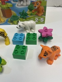 Lego Duplo 10801 Baby Animals Complete Giraffe Turtle Tiger Polar Bear With Box