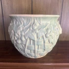 McCoy Pottery Jardiniere Planter Basketweave & Berries - Vintage - see photos!