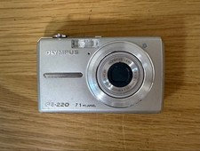 OLYMPUS FE-220 Silver Compact Digital Camera Tested Working Seller Japan
