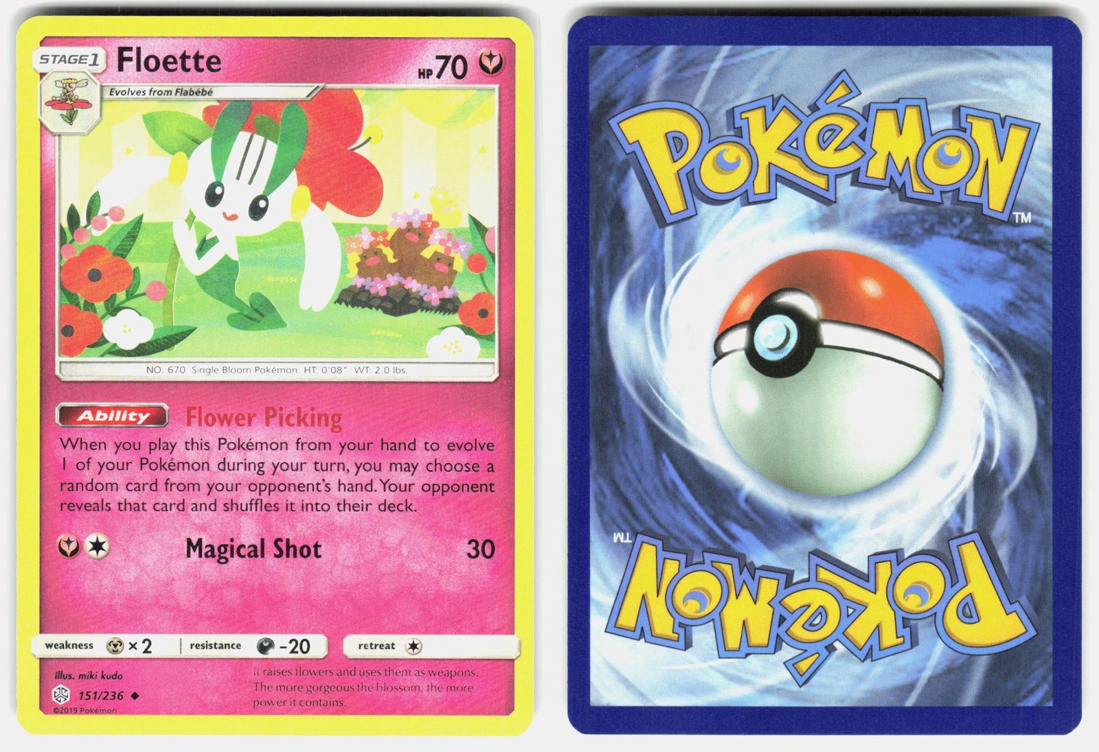 Floette 151/236 Uncommon Cosmic Eclipse Pokemon Lightly Played
