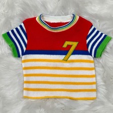 Vintage Baby Boys Pullover Sweater 12 Month Primary Colors Union USA 80s Kidcore