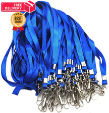 Beebel Blue Lanyard Bulk Lanyards for Id Badges Flat 50 Pack,