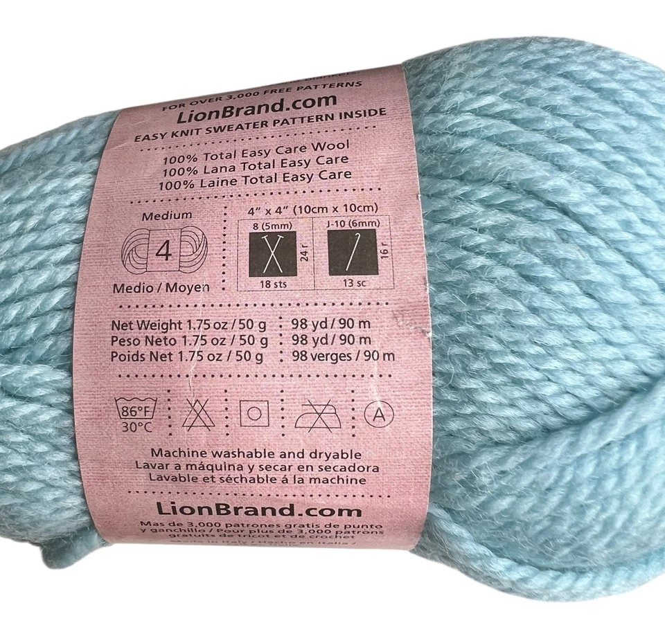 Lote de hilos de lana para bebé marca León madejas descontinuadas Italia campana azul coral orquídea Foto 3 de 4