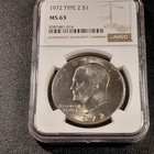 Eisenhower Dollar 1972 P Type 2.  NGC MS63 (King of the Ikes). — photo 2