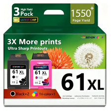 61XL Ink Cartridge 3Pack, 2 Black / 1 Tri-Color  High Yield  Vivid Combo Pack