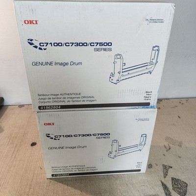 Oki 41962804 Black Image Drum Genuine New OeM Sealed Boxed Free Ship Lot Of 2