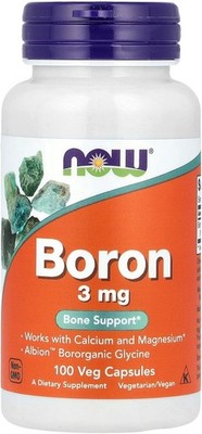 NOW Supplements, Boron 3 Mg (Bororganic Glycine), 100 Veg Capsules..