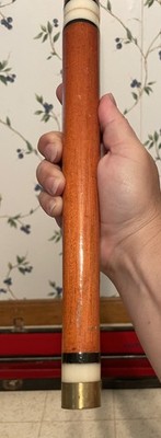 Vintage Crystal Carved Pool Cue Leisure Wizard 2 Pc w/ Case 56.5