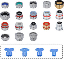 18Pcs Faucet Adapter Kit - Brass Faucet Aerator Adapter Set Male Female Sink Fau