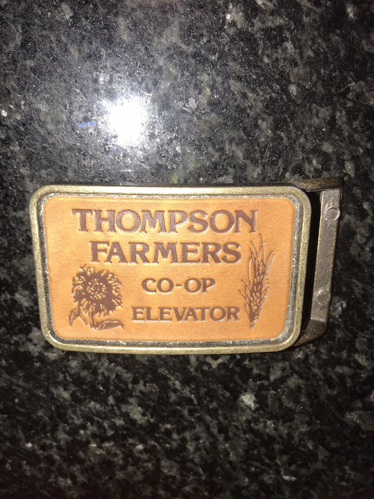 Vintage Thompson Farmers CoOp Elevator Belt Buckle R… Gem