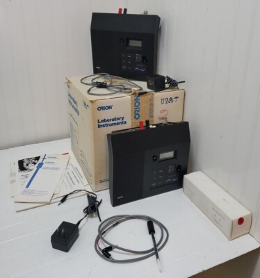 2x ORION Benchtop Laboratory Digital pH Meter SA520 + Box Probes Power Supply
