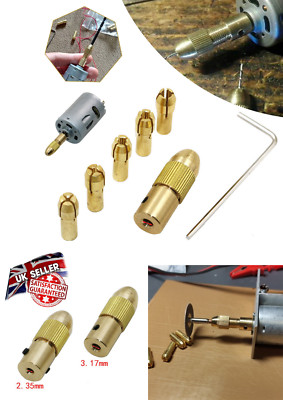 7 Stck. Messing Bohrer 2,35 mm & 3,17 mm Spannzangen-Bit-Set für Dremel Rotationswerkzeugfutter UK