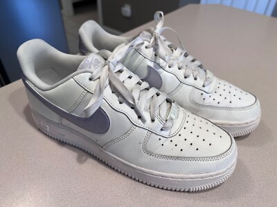 NIKE Women's Air Force 1 Low Sail Oxygen Purple DV7470-100 Leather Shoes Size 10
