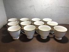 12 Kaffeetassen, ALT Tirschenreuth 1838, Elfenbein mit Goldstaffage