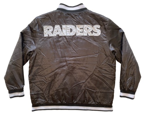 Vintage NFL Team Apparel Los Angeles Raiders Snap Button Black Jacket Men’s Sz L - Picture 2 of 7