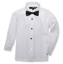 G112 Gino Giovanni Boys Formal Tuxedo Shirt with Bow Tie