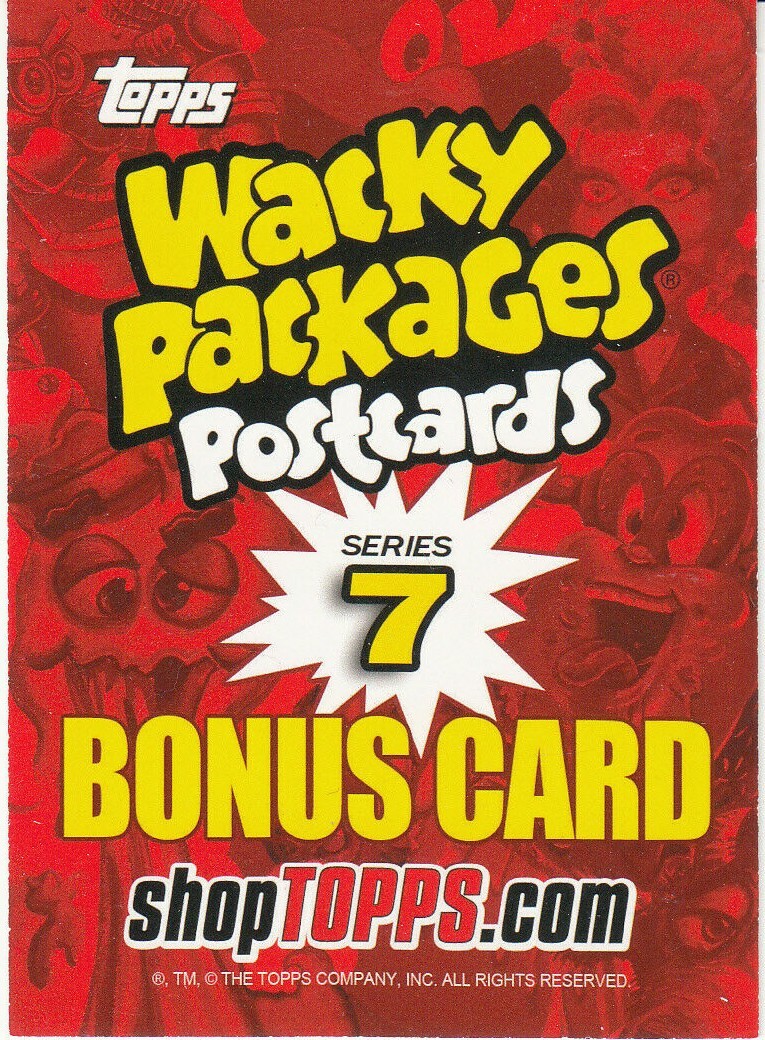 WACKY PACKAGES TS11 RARE CAP'N CLUNK SERIES 6 POSTCARDS BONUS CARD