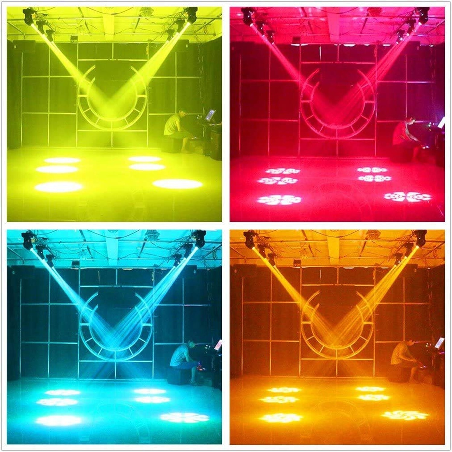 XPCLEOYZ Stage Lights Moving Head Light 8 Gobos 8 Colors 11 Channels