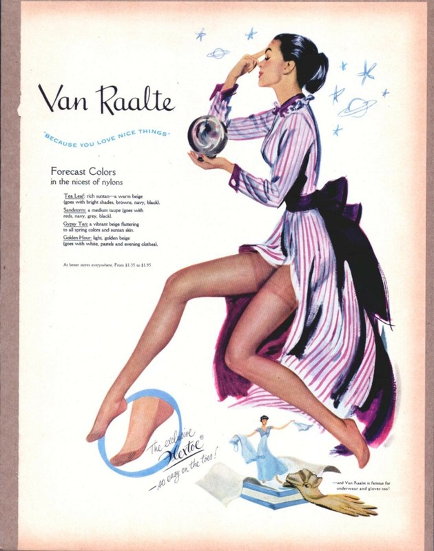 1949 Van Raalte Stocking Magazine Advertisement 