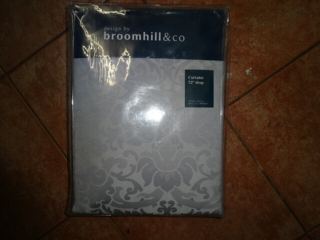 BROOMHILL  ""ALEXA "" LINED CURTAINS 66 X 72"" -SILVER BNIP