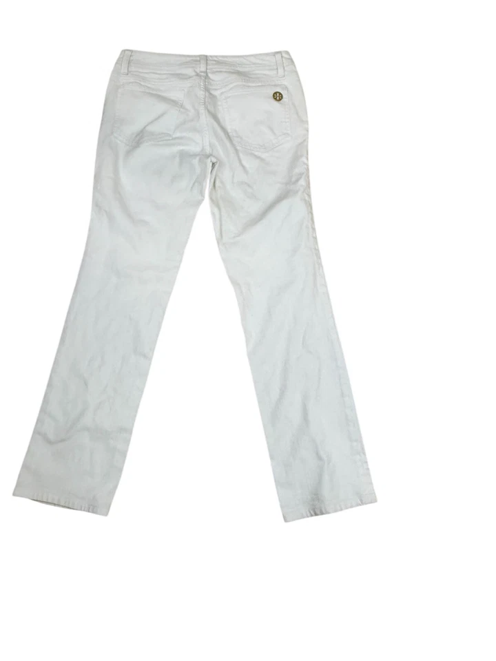 Tory Burch Size 28 white cropped Tory straight jeans  EUC - Image 3 of 4