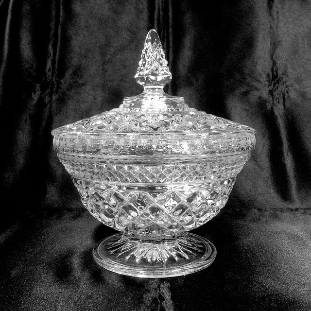 Wexford Candy Dish & Lid 7.75" Tall Pedestal Footed Covered Anchor