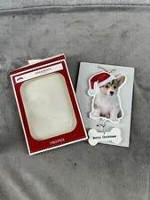 Holiday Time Santa Hat Corgi Dog Ornament MERRY CHRISTMAS 7"