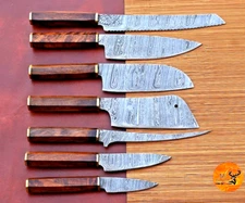 CUSTOM HANDMADE FORGED DAMASCUS STEEL CHEF KNIFE KITCHEN KNIVES CHEF SET  M-133