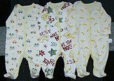 Newborn Long Sleeves Pajama Romper 0-3months 100 Cotton-3Pack