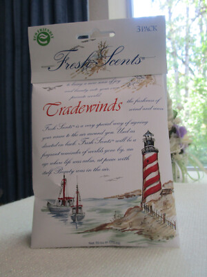 Fresh Scents Sachet by Willowbrook ~ Package of 3 Sachets ~ Tradewinds
