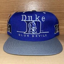 Vintage NWT Duke Blue Devils Twins Enterprise Snapback Hat Cap 100% Wool NCAA